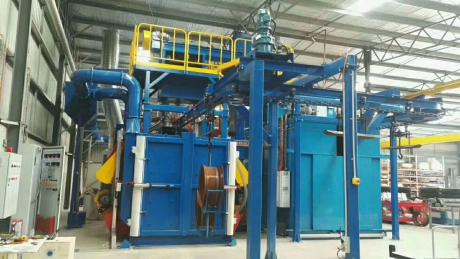 Hanger Chain Shot Blasting Machine Combined A Spray Coating Chamber Finished Installation And Commissioning In Australia